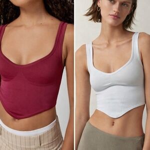 Out From Under Camilla Seamless Bustier X-Large Burgundy & Light Blue Bralettes